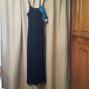 Black & blue maxi dress